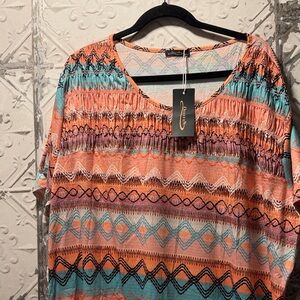 Colorful Geometric Print Women's Top